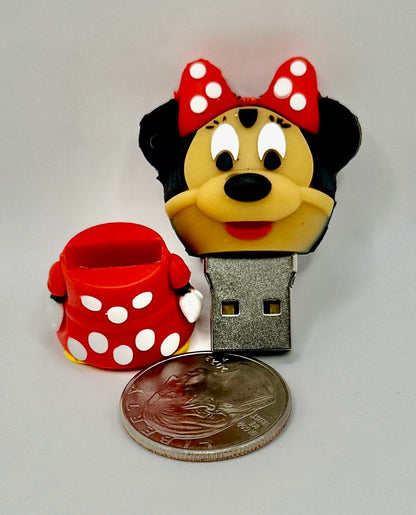Novelty Cartoon Flash Drive 8GB |  Minnie in Polka Dots - Red & White