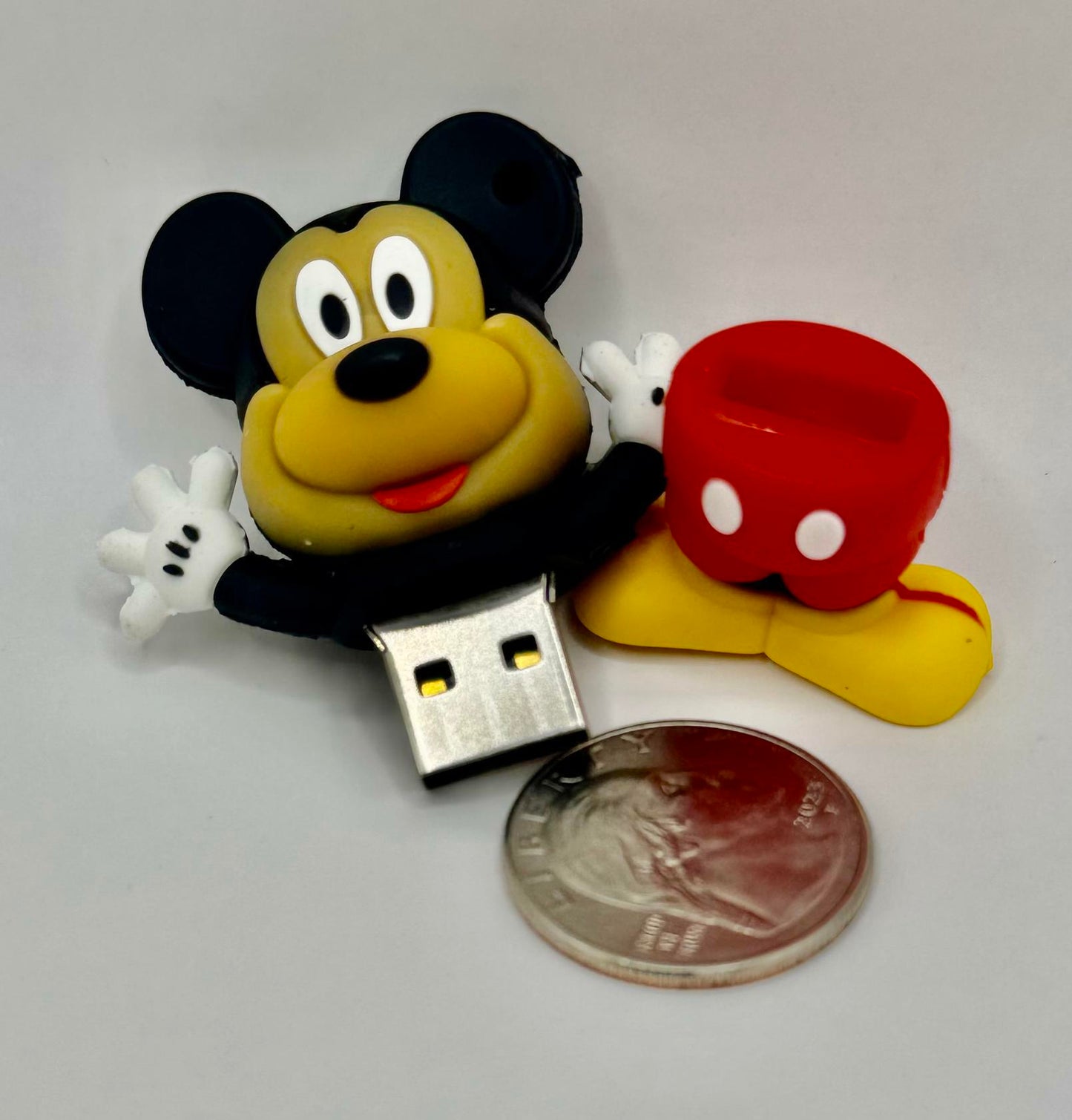 Novelty Cartoon Flash Drive 8GB |  Mickey Hands Up - Red & Yellow