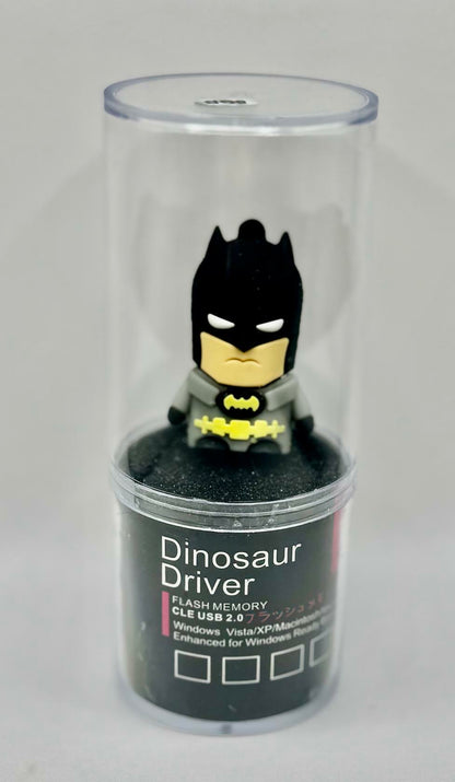 Dinosaur Driver Character USB Flash Drive 8GB |  Bat Man - Black & Gray
