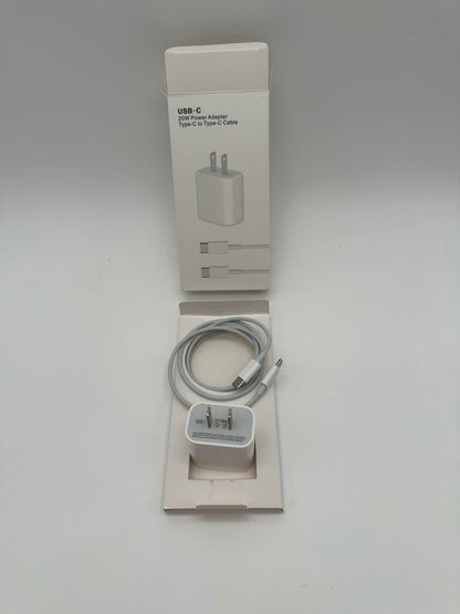 White 1m USB-C Power Adapter Type - C TO Type - C Cable w/20 W Power Adapter