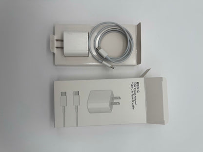 White 1m USB-C Power Adapter Type - C TO Type - C Cable w/20 W Power Adapter