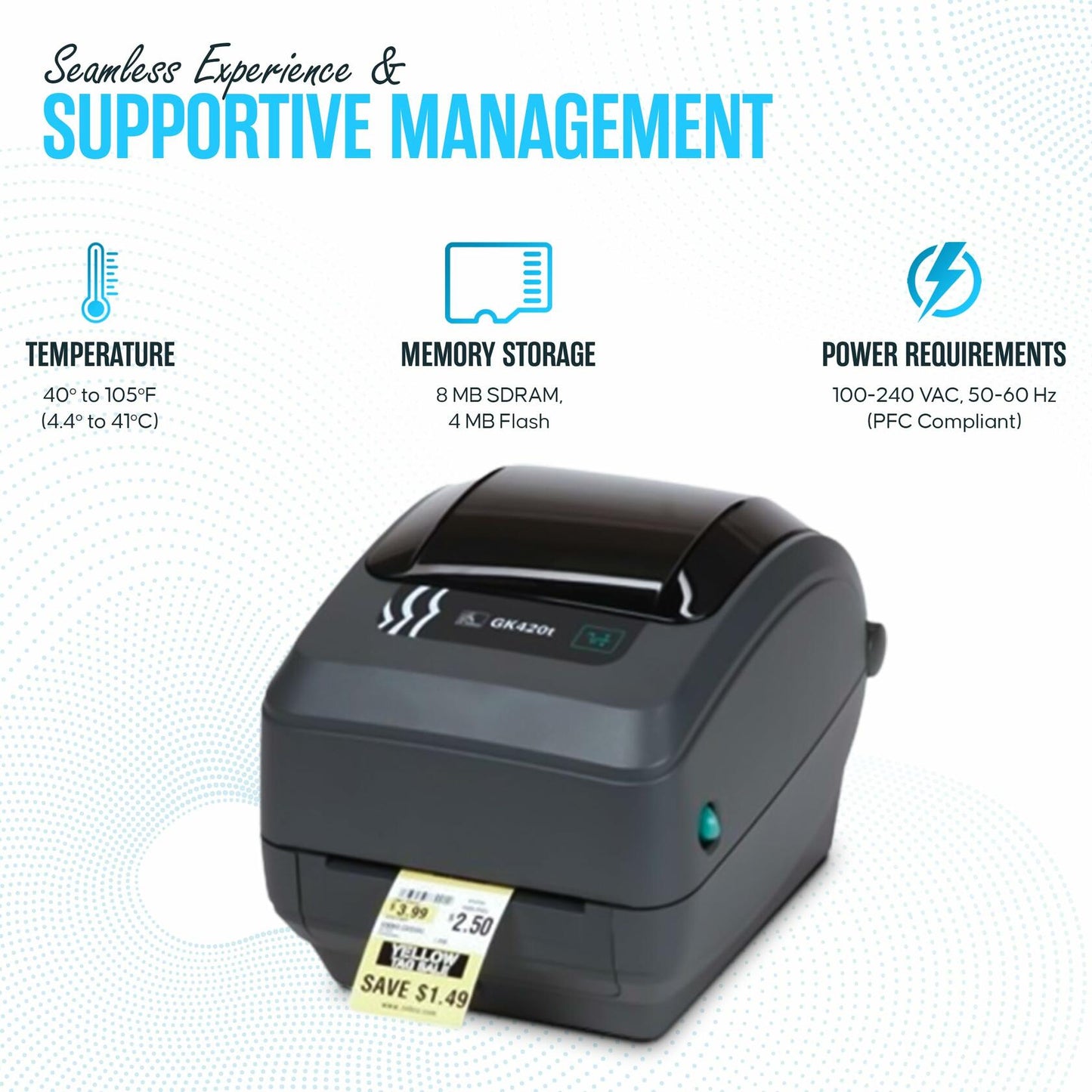 *USED/ FOR PARTS* Zebra GK420T Thermal Printer for Labels *PRINTER ONLY*