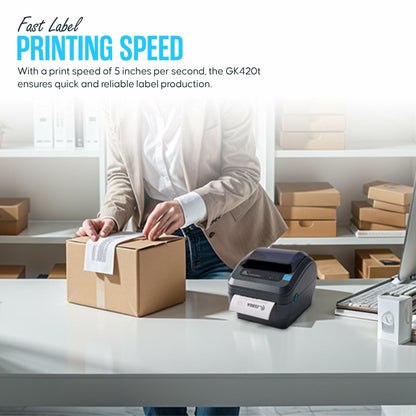 *USED/ FOR PARTS* Zebra GK420T Thermal Printer for Labels *PRINTER ONLY*