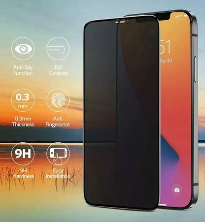 Privacy Glass Screen Protector for iPhone 15 Pro Max, Anti-Spy & Waterproof