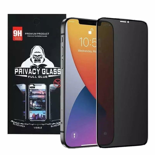 Privacy Glass Screen Protector for iPhone 15 Pro Max, Anti-Spy & Waterproof