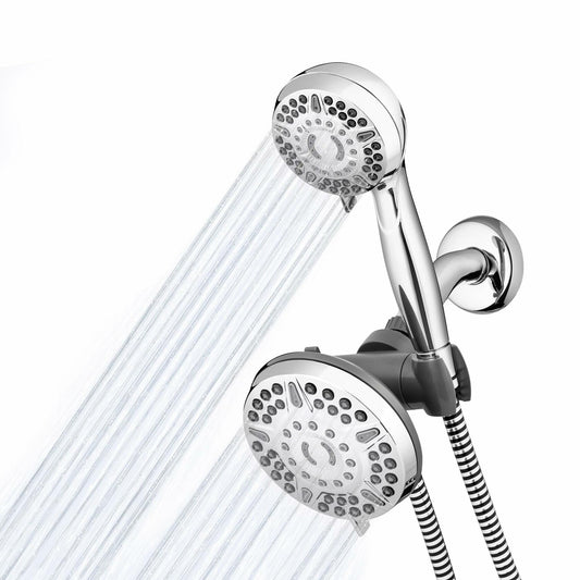 Waterpik 12-Mode 2-in-1 Dual Shower Head System with 5-Foot Hose | Chrome