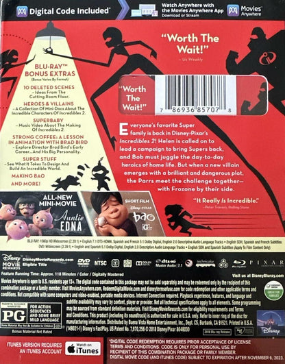 Disney / Pixar - Incredibles 2 | Blu-Ray + DVD + Digital Code