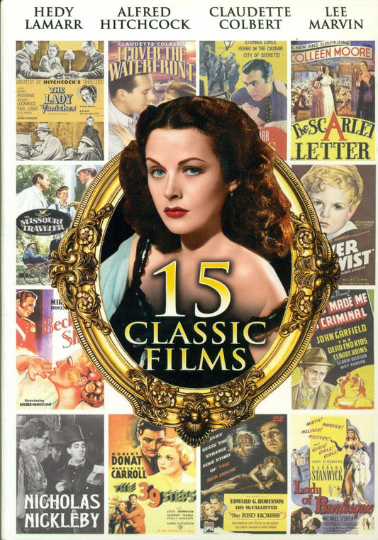 15 Classic Films DVD Set - Hedy Lamarr, Alfred Hitchcock, Claudette Colbert, Lee