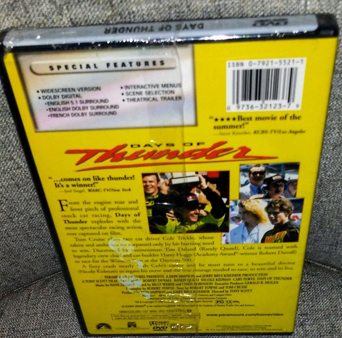 Days of Thunder (DVD, 1990) w/ Tom Cruise & Nichole Kidman