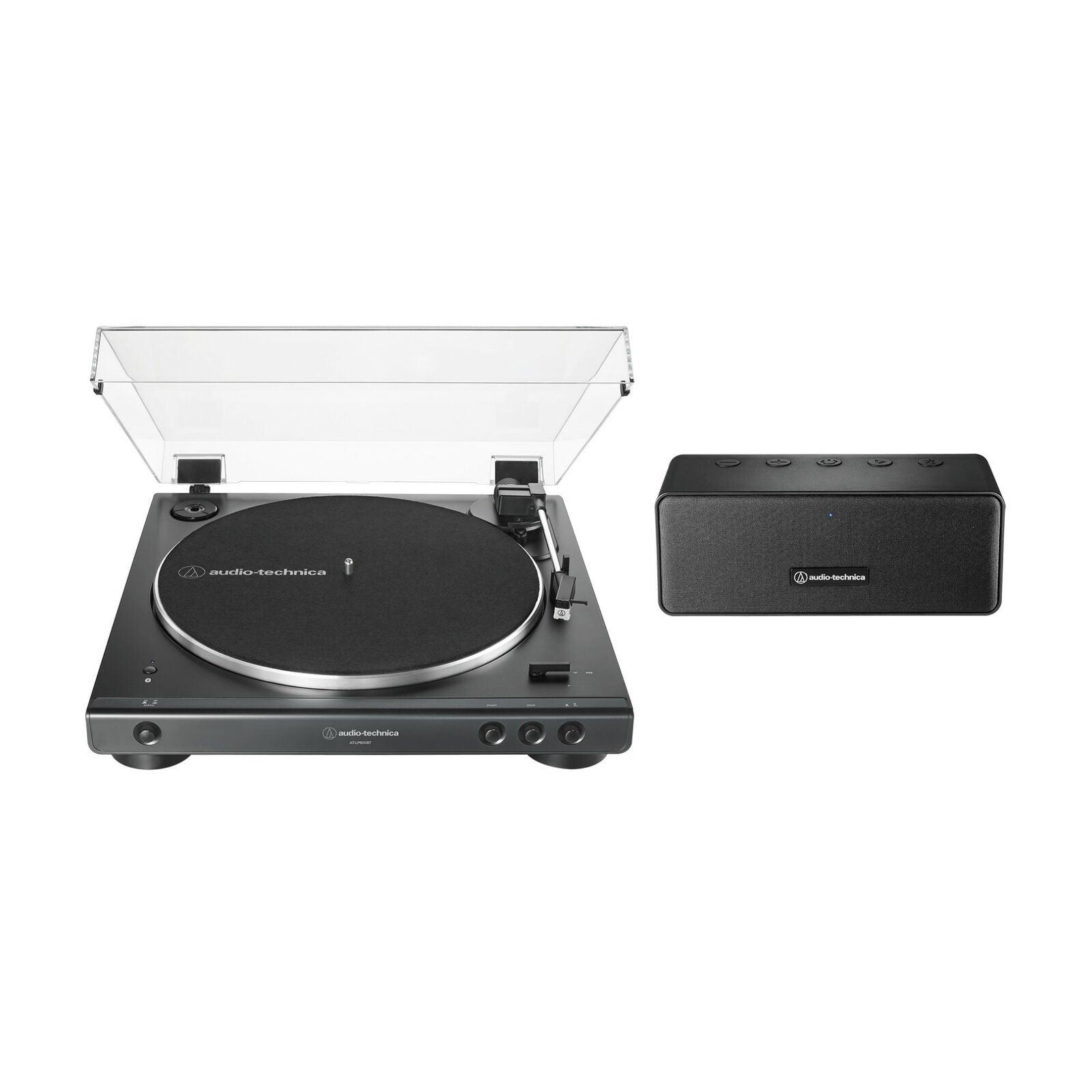 NEW! Audio Technica AT-LP60XSPBT Fully Automatic Two Speed Turntable and Speaker