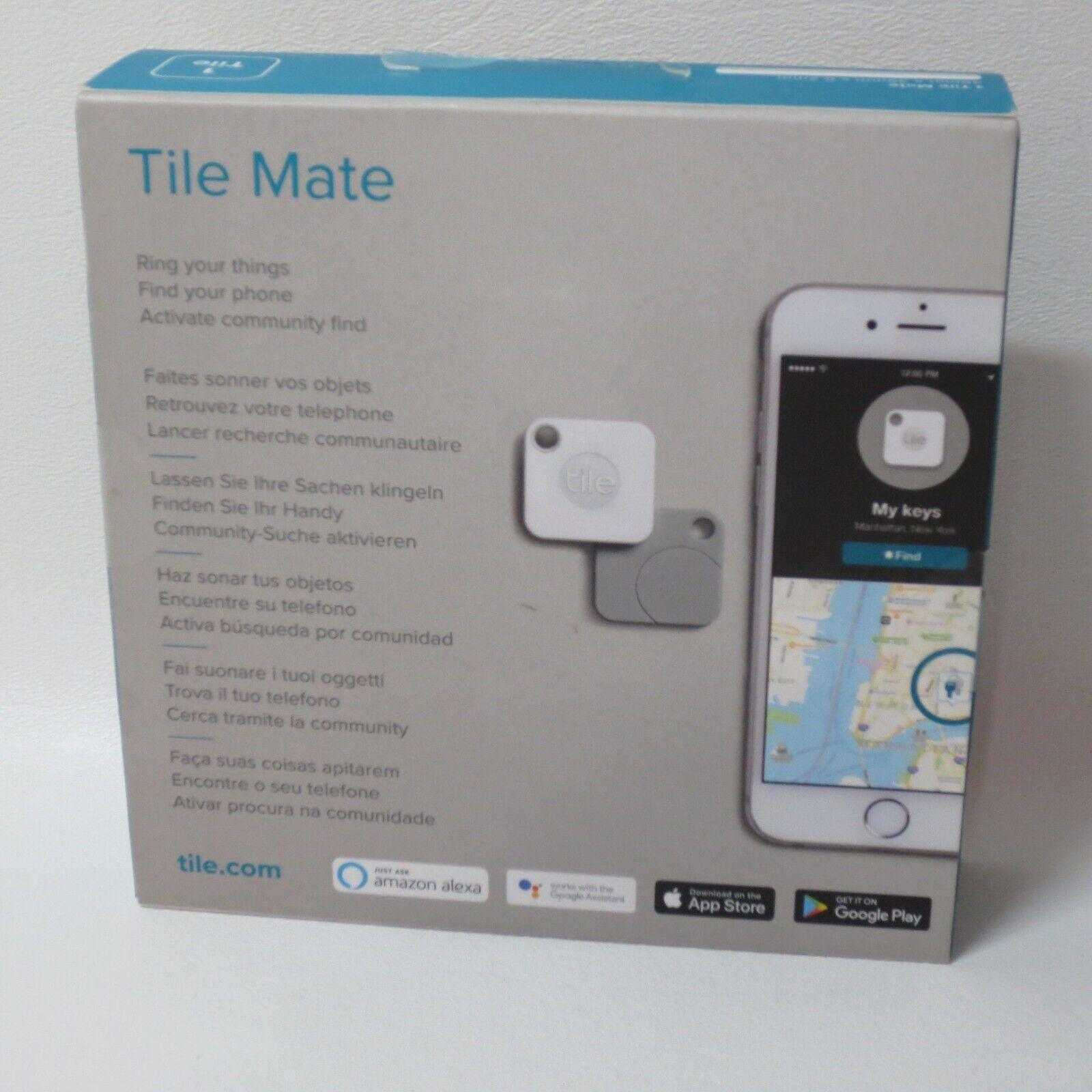 Tile RT-13001 Mate 1 Pack keychain Item Tracker, White/Gray