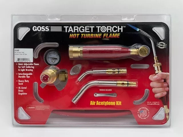 Goss Target Torch Hot Turbine Flame Air/Acetylene Kit KX-4B, Made in USA - NEW