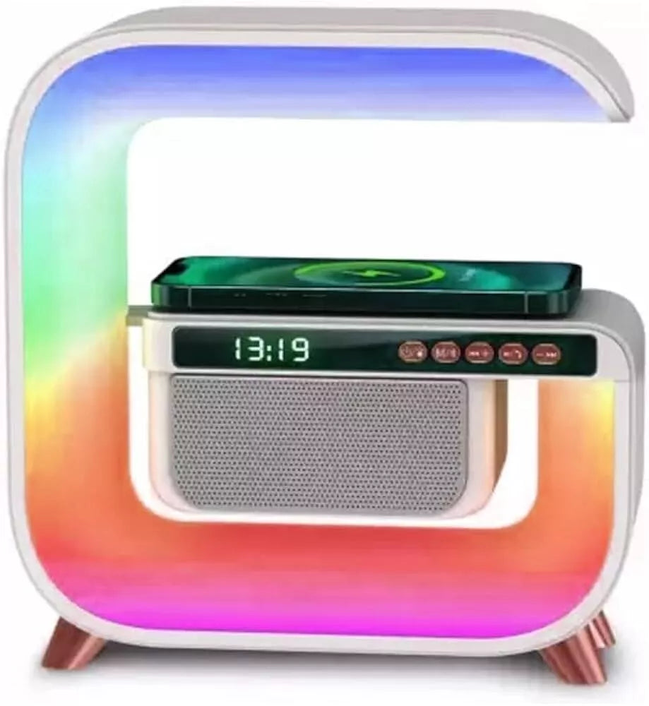 NEW! G3 5 In 1 Wireless Charger Bluetooth Speaker Clock RGB LED Atmosphere Light