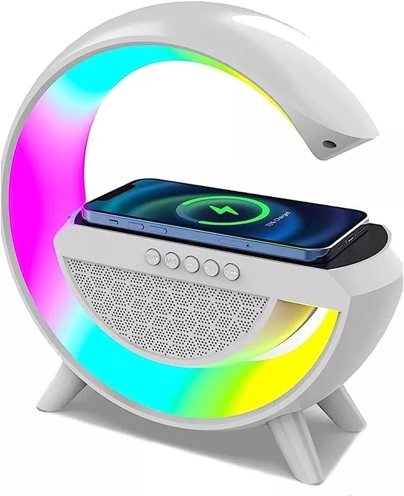 NEW BT-3401 LED Wireless Charging Speaker Music Ringtone 7 Colors Clock Alarm FM