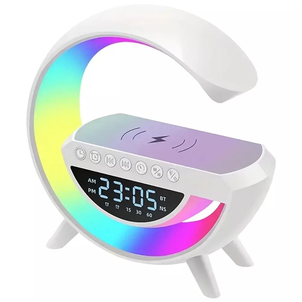 NEW BT-3401 LED Wireless Charging Speaker Music Ringtone 7 Colors Clock Alarm FM