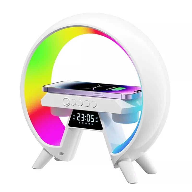 BRAND NEW! LED Wireless Charging Speaker Alarm Clock Night Light FM Radio