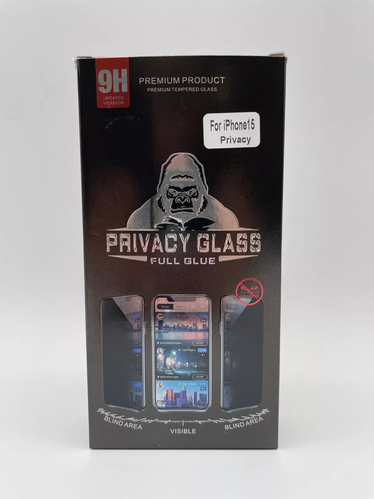 Privacy Glass for iPhone 15 - Premium Tempered Glass - 10 Pieces - NEW