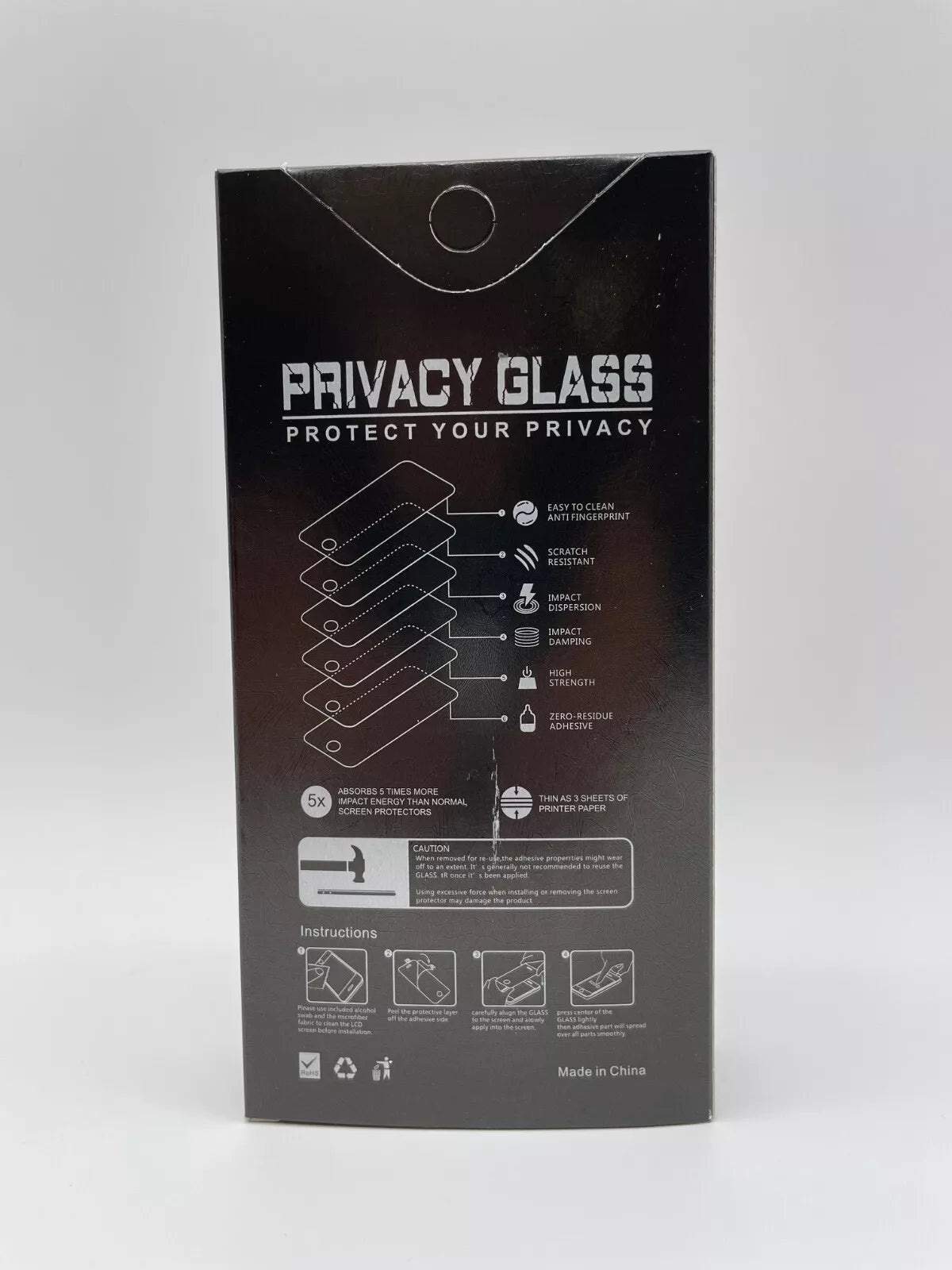 Privacy Glass for iPhone 15 - Premium Tempered Glass - 10 Pieces - NEW