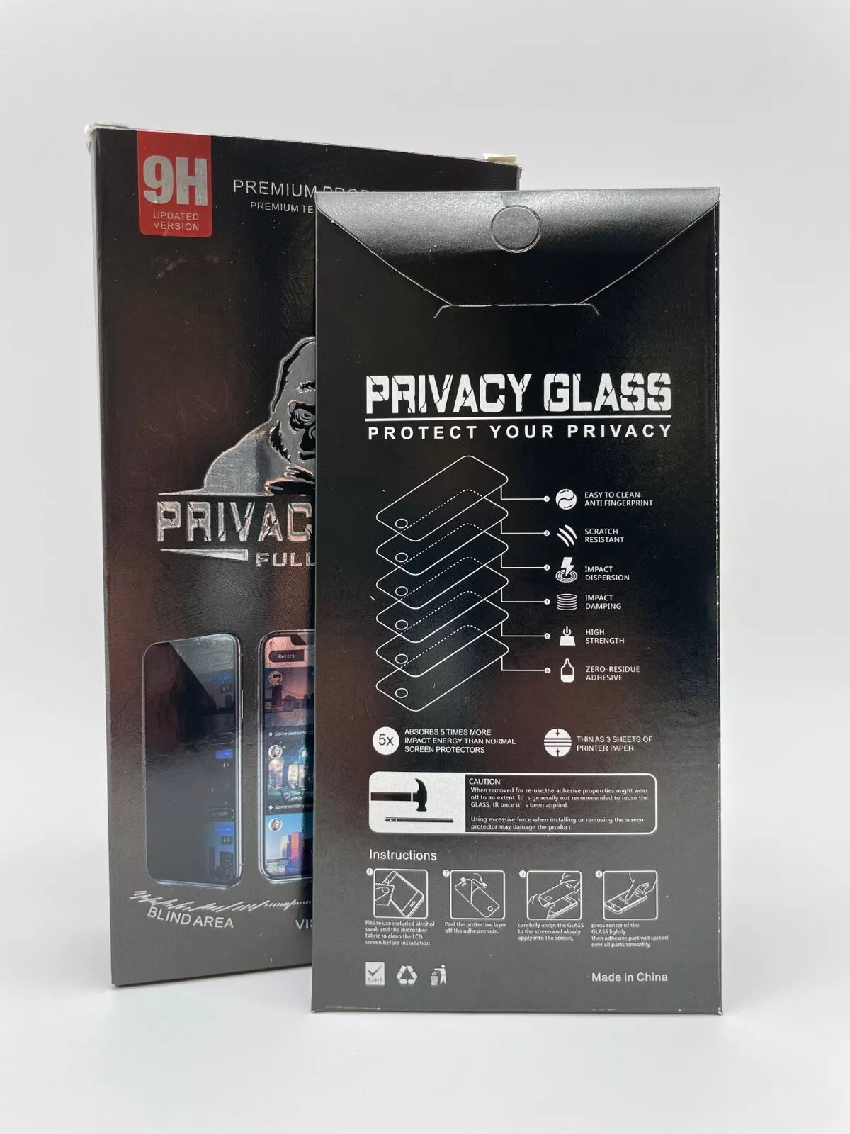 Privacy Glass for iPhone 15 - Premium Tempered Glass - 10 Pieces - NEW