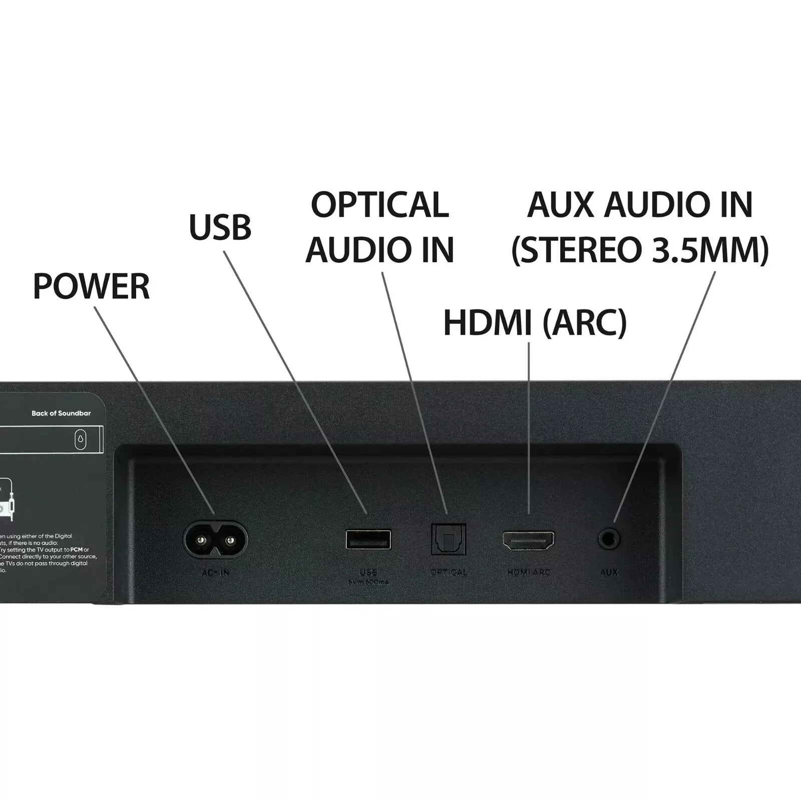 Onn Blast 2.1 36" Soundbar with Wireless Subwoofer 280W Dolby Audio (100071725)™