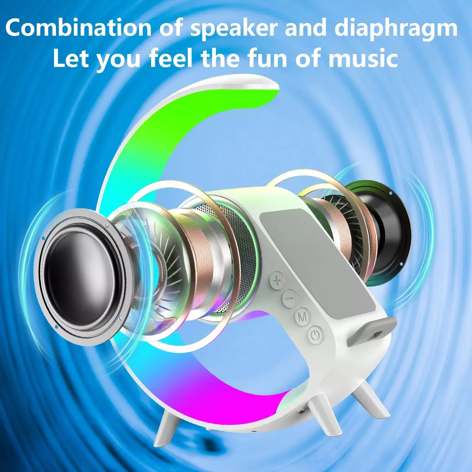 Moon Bay Bluetooth Audio Karaoke Machine Wireless Microphone Cell Charging Light