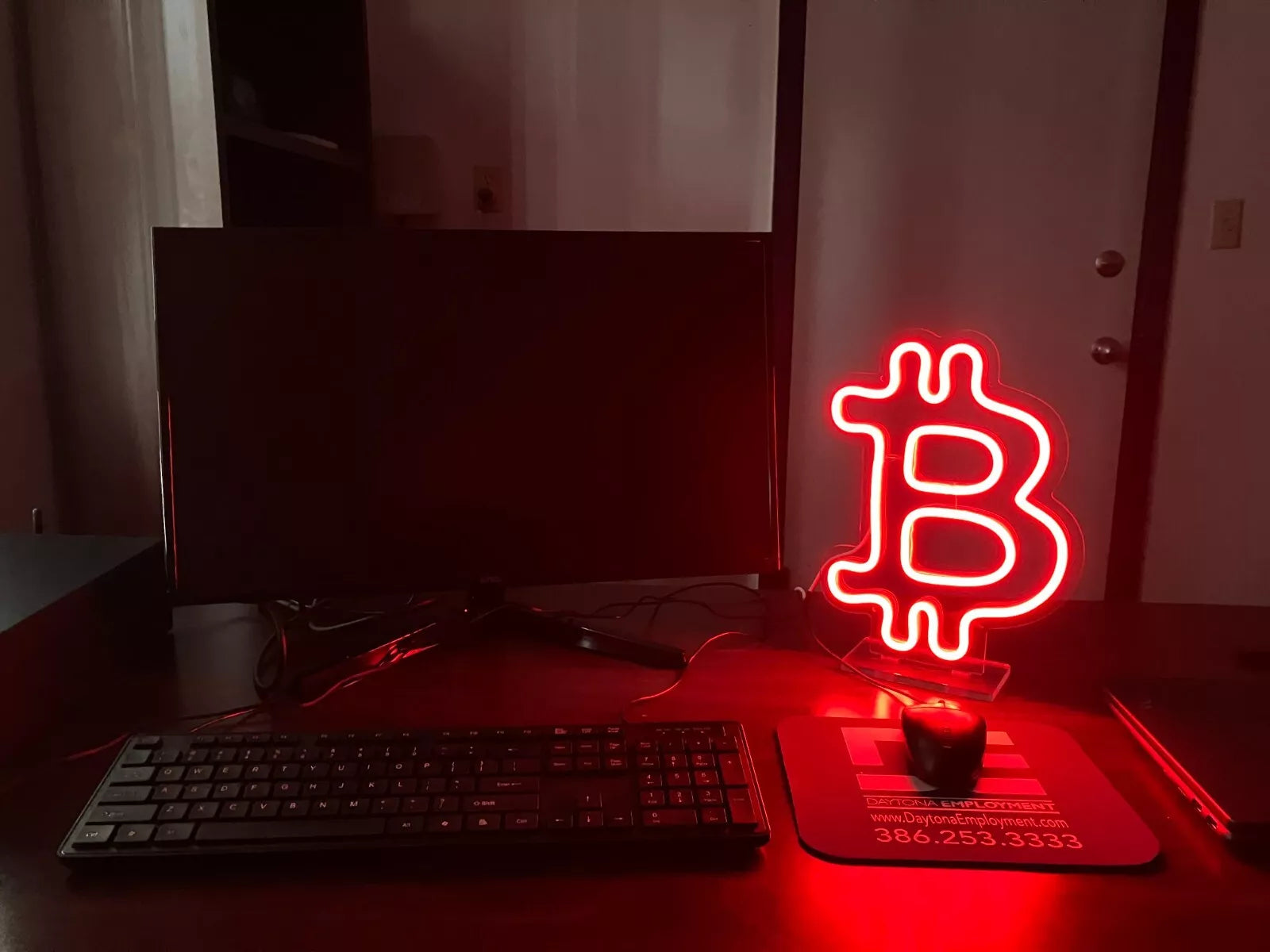 12" LED Bitcoin Neon Sign Light Bright Lamp Decor for Crypto Currency Traders