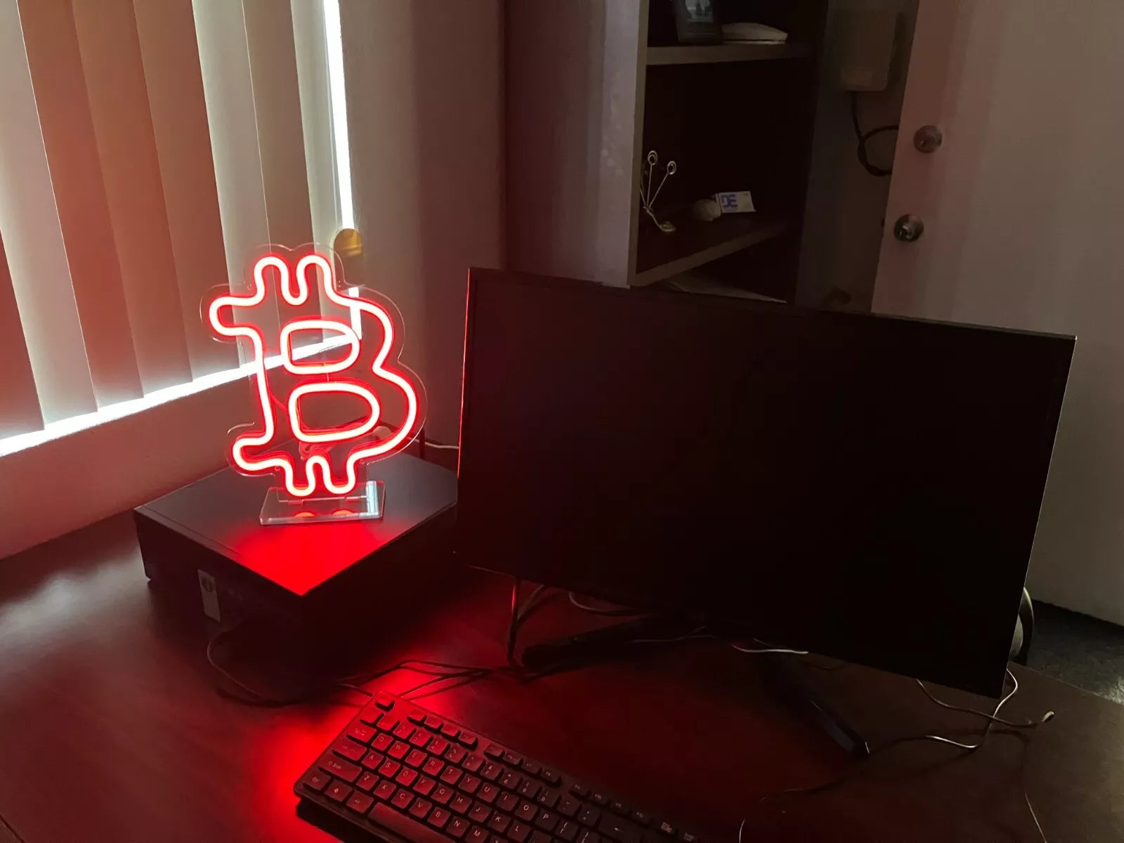 12" LED Bitcoin Neon Sign Light Bright Lamp Decor for Crypto Currency Traders