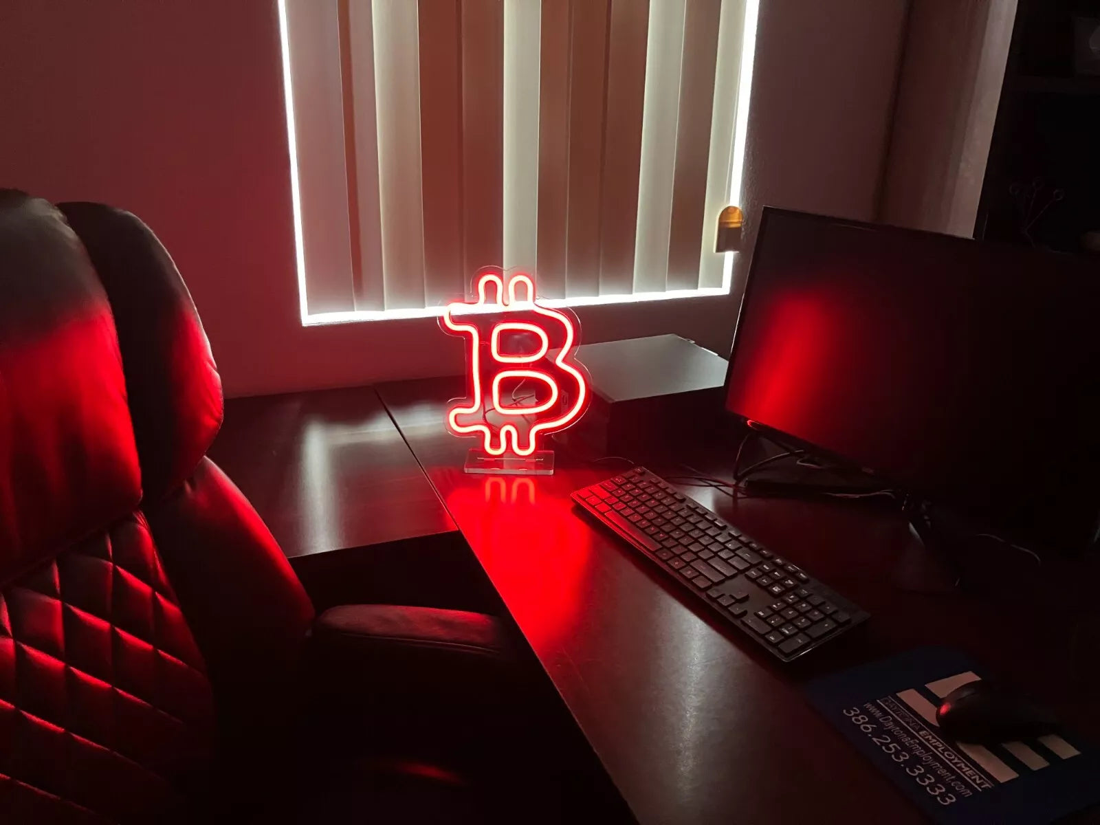 12" LED Bitcoin Neon Sign Light Bright Lamp Decor for Crypto Currency Traders