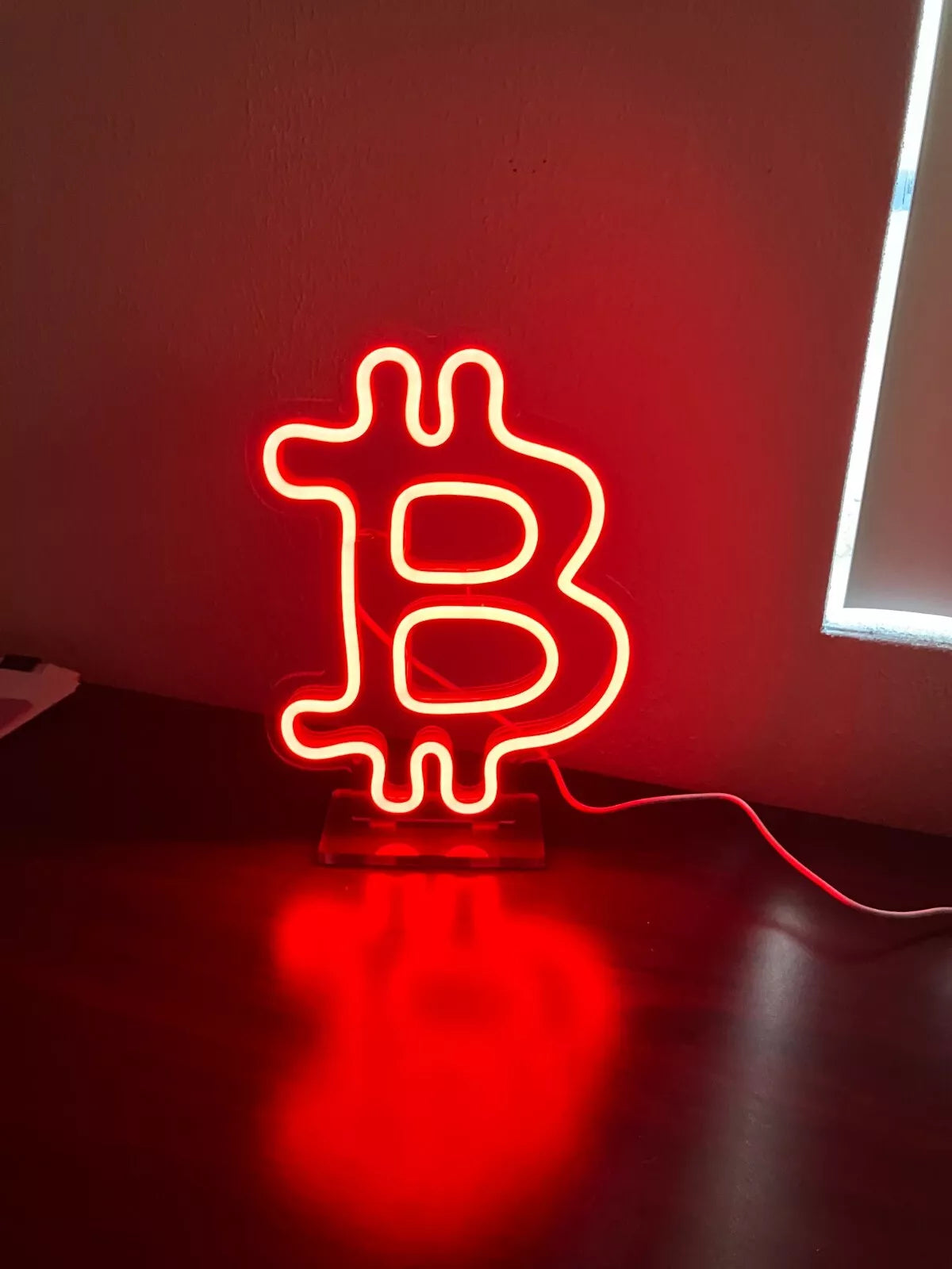 12" LED Bitcoin Neon Sign Light Bright Lamp Decor for Crypto Currency Traders