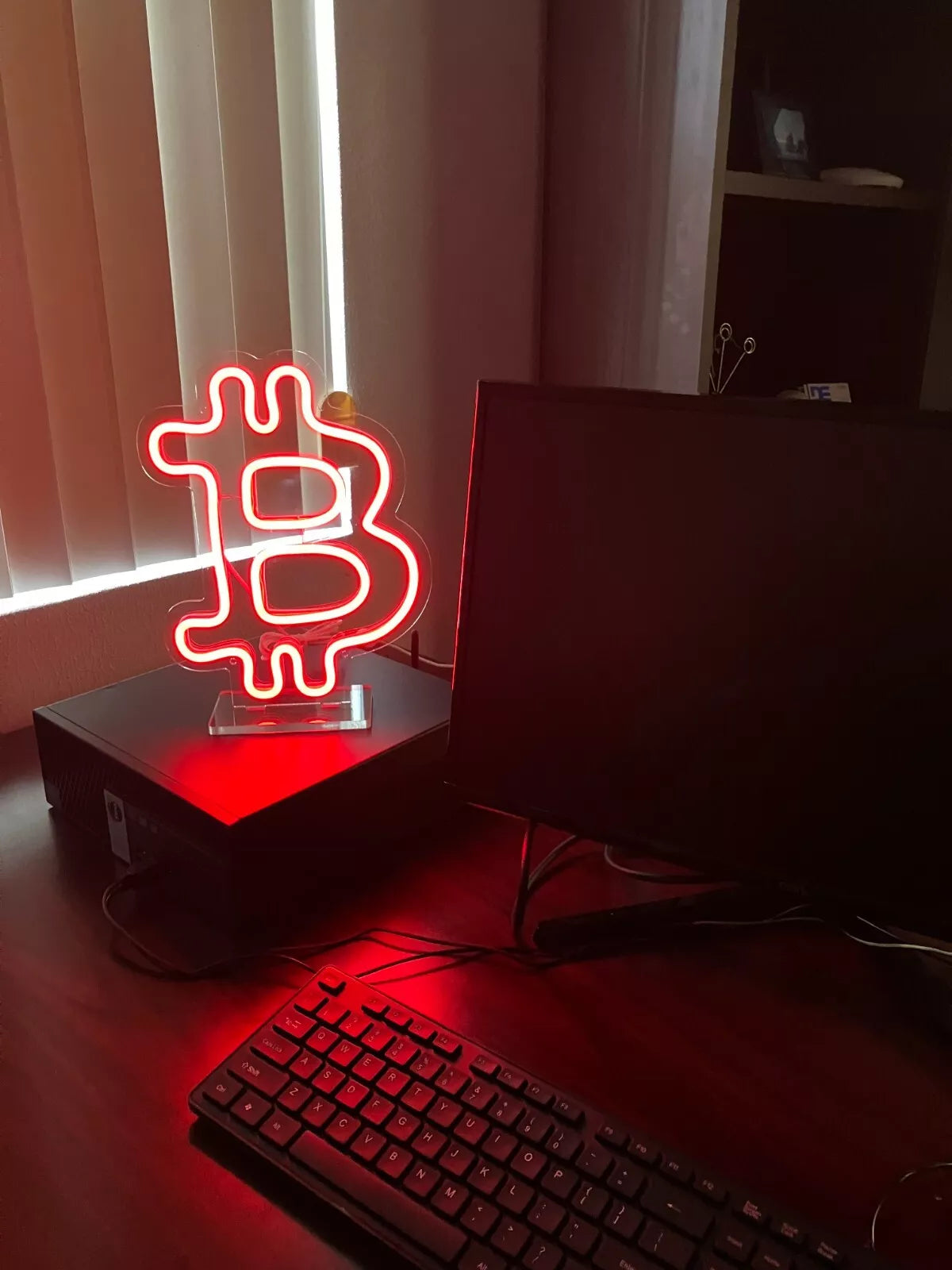 12" LED Bitcoin Neon Sign Light Bright Lamp Decor for Crypto Currency Traders