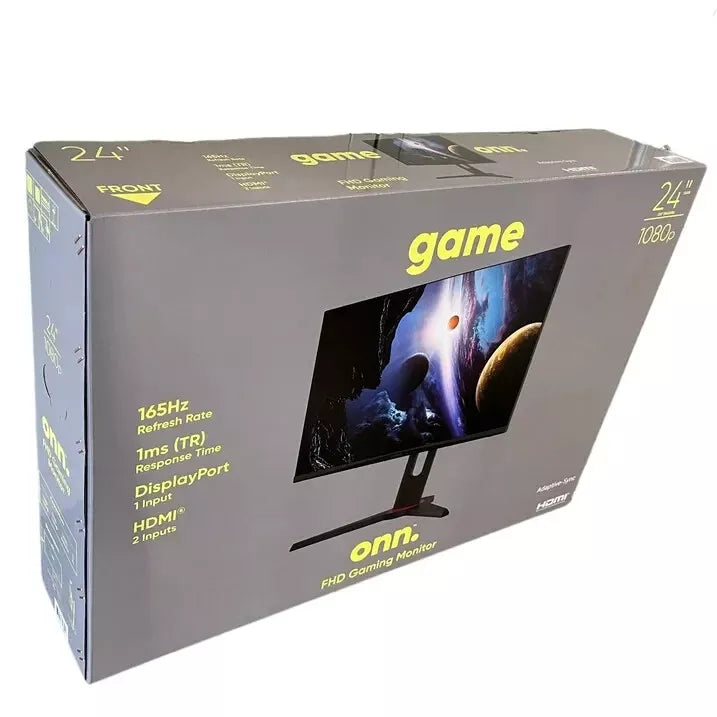 ONN 100027813 24" 165 Hz 1ms 1080p Bezel-less display FHD Gaming Monitor - Black