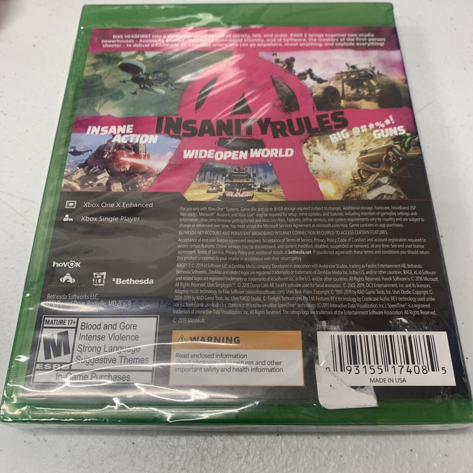 Bethesda: Rage 2 for XBox One (XB1) - EXCELLENT CONDITION