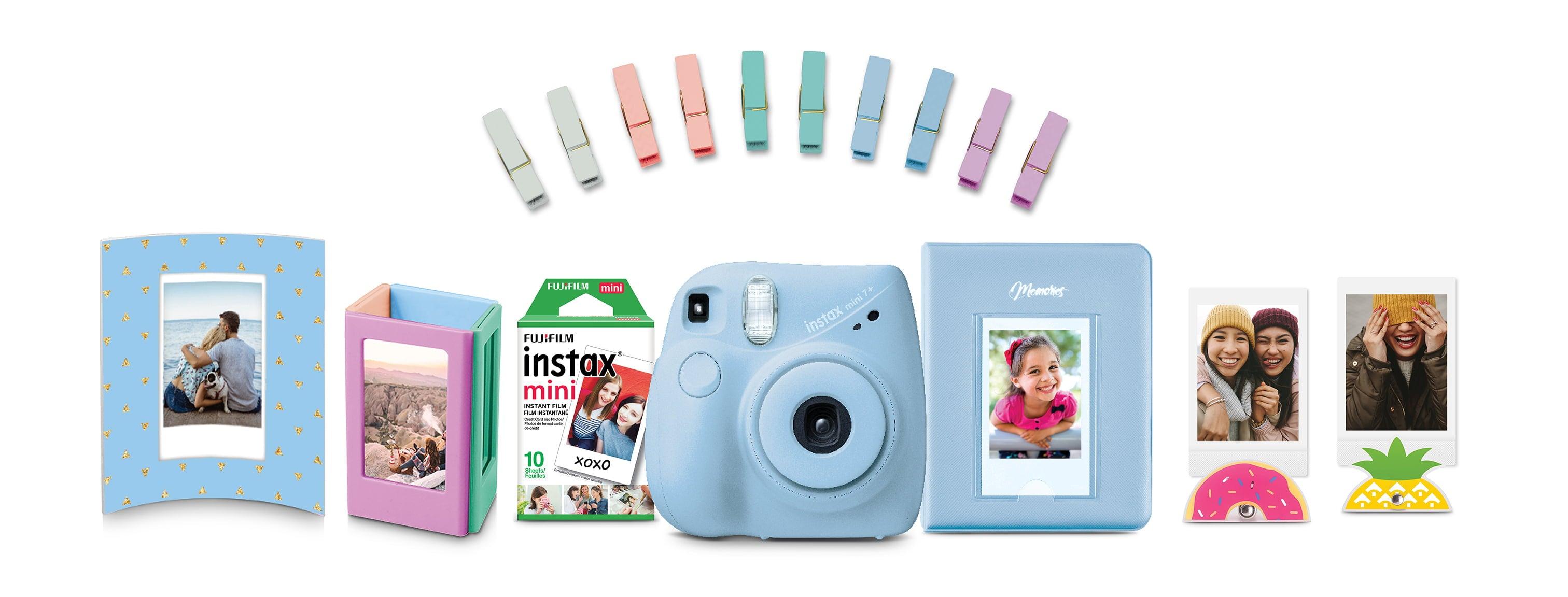 Instax Fujifilm 600022254 Instant Camera w/ Accessories Bundle - Blue