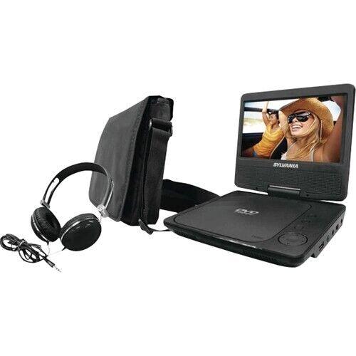 Sylvania 7" Portable DVD Player Swivel Screen w/ Headphones & Carrying Bag Black