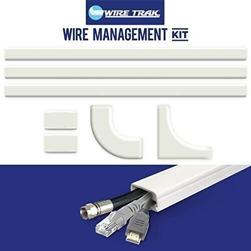 Wire Trak Wire Management Kit - 3x 18" Peel/Stick Adhesive Cable Cover / Casing