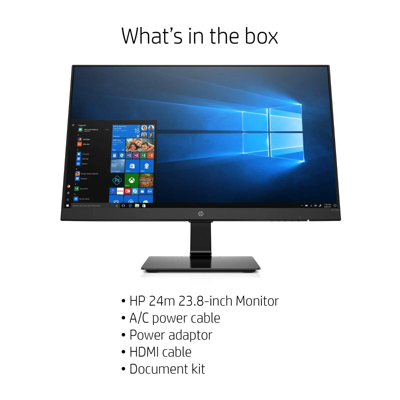 HP 24m 23.8" Micro-Edge Full HD IPS Display Monitor, 1920x1080p, 60Hz, 5ms, Tilt