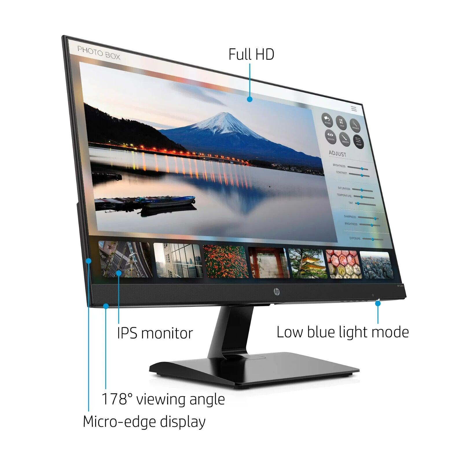 HP 24m 23.8" Micro-Edge Full HD IPS Display Monitor, 1920x1080p, 60Hz, 5ms, Tilt