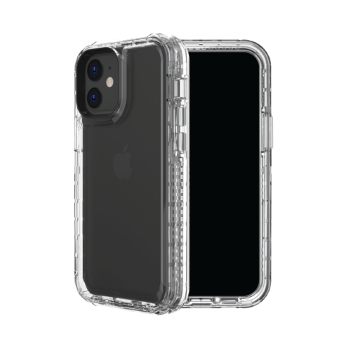 Onn Clear Rugged Case Built-in Microbial Protection for iPhone 12 mini - GA