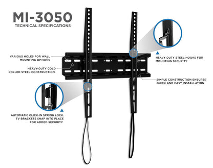 Mount-it! MI9905X Low Profile Fixed Wall TV Mount Bracket Kit For 32"-55" TVs