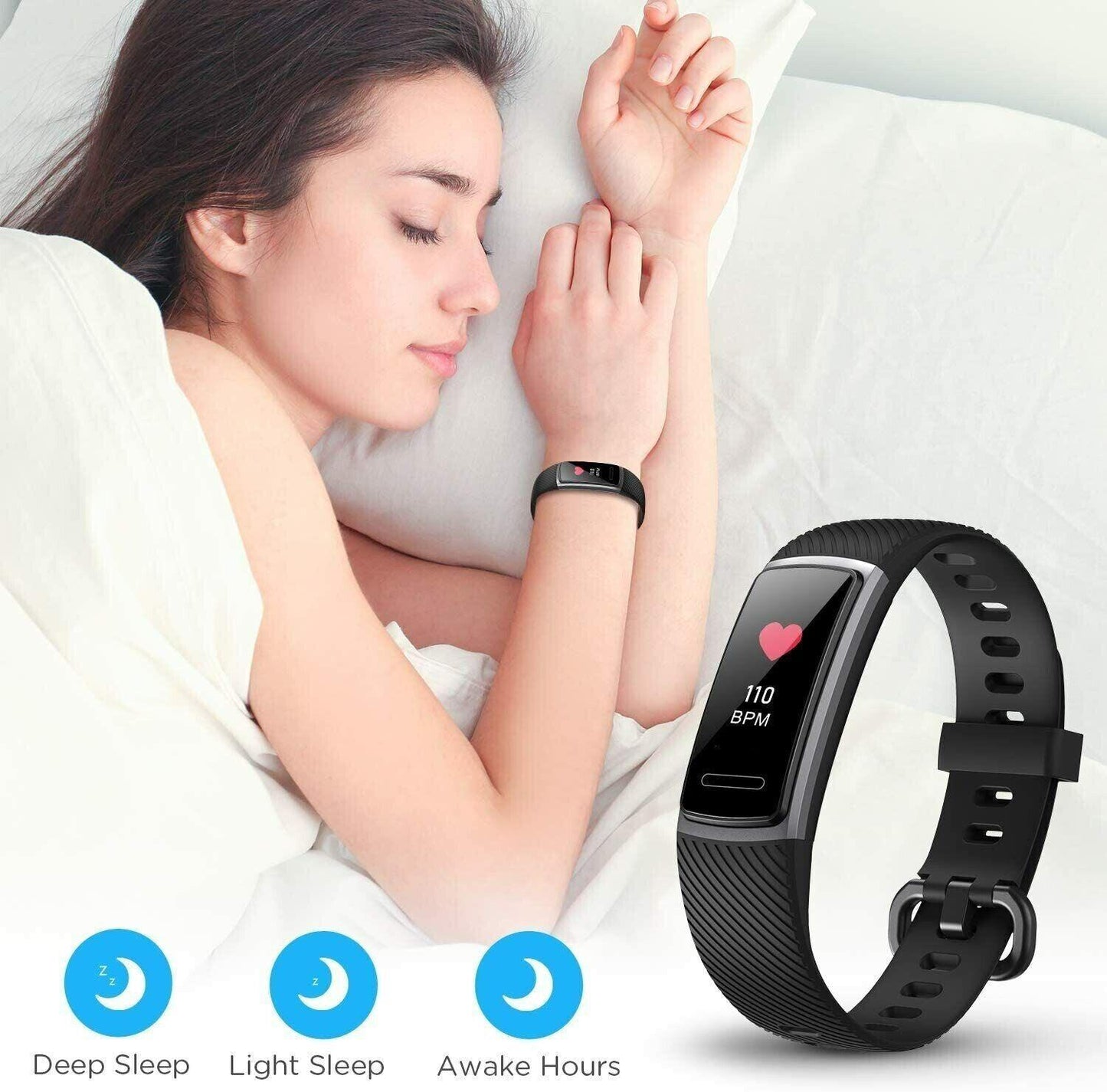 Letsfit Unisex Activity Fitness Tracker, Pedometer Sleep & Heart Rate Monitoring