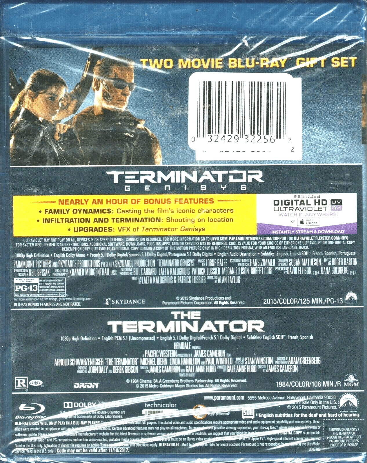 DOUBLE FEATURE - Terminator Genisys / The Terminator ( Blu-ray + Digital)