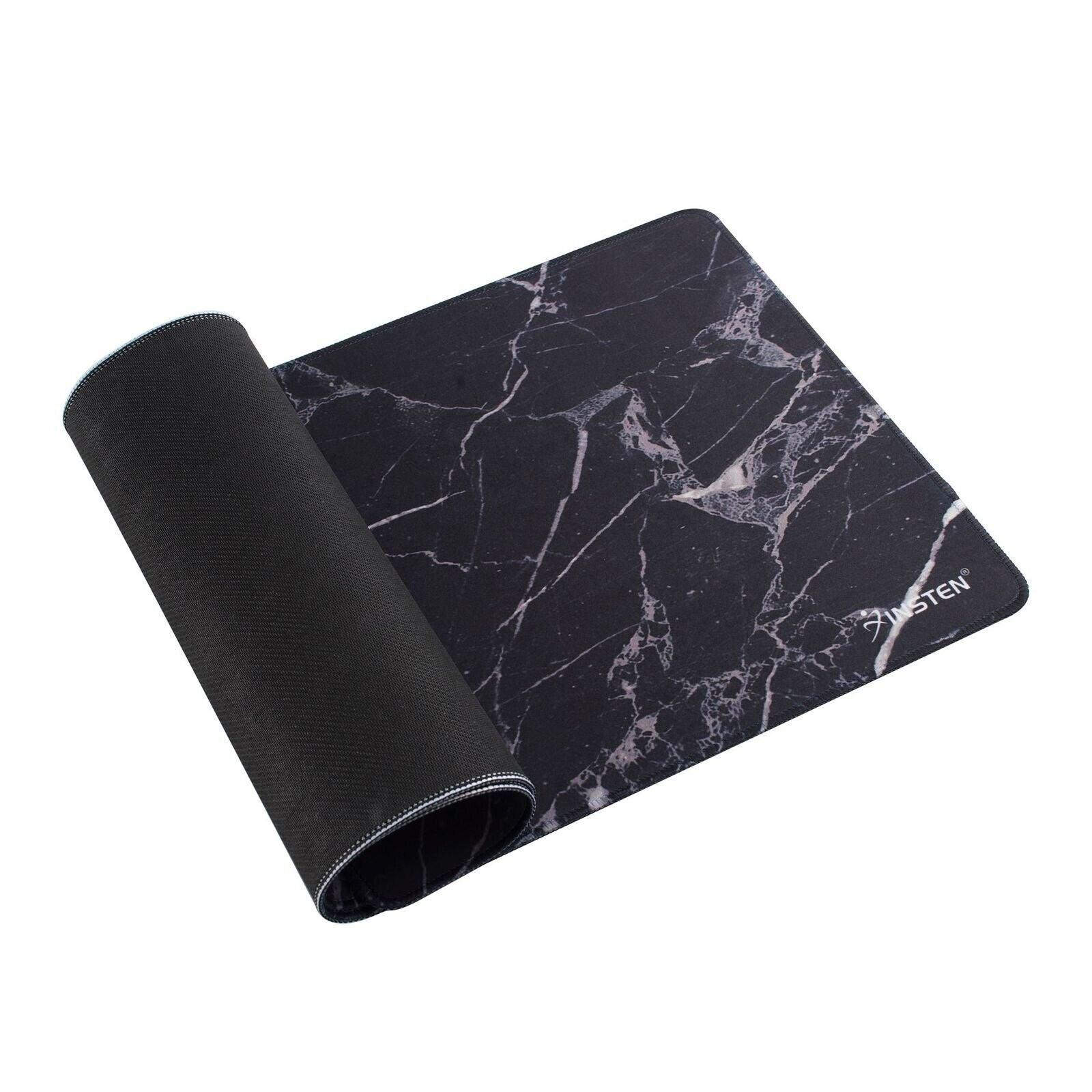 Insten XL Extended Gaming Mouse Pad, Black Marble, Non-Slip, 31" x 12"