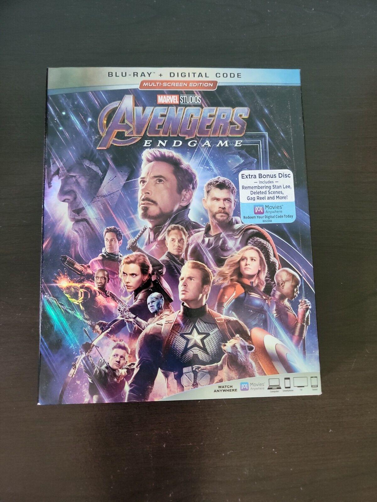 Avengers: Endgame (Blu-ray + Bonus Disc, 2019) w/ Slip Cover