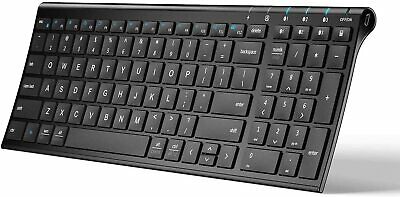 iClever IC-BK10 Bluetooth Universal Ultra-Slim Keyboard, Silver/Black