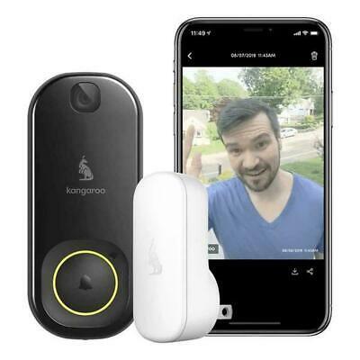 Kangaroo Doorbell Camera & Chime, Black Monitor w/ Phone App - No Accessories