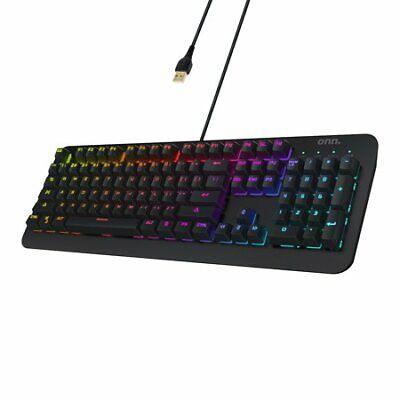 Onn RGB Backlit Programmable Mechanical Wired Gaming Keyboard, 104-Keys *READ*