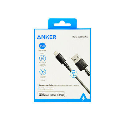 Anker 6ft Powerline Select+ USB to Lightning Connector (MFI Certified) A8013H11