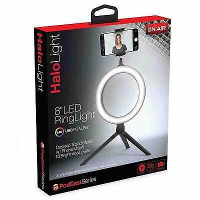 Tzumi On Air Halo Light 8" LED Ring Light, Black Podcast Series