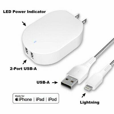 Connect Onn Dual-Port Wall Charging Kit w/ Lightning to USB (MFI Certified)