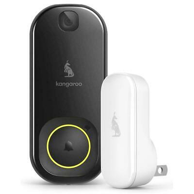 Kangaroo A0008 Doorbell Camera + Chime, Black Monitor from your Phone w/ the App